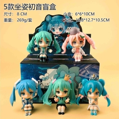 5 Styles 8cm Hatsune Miku Cartoon Blind Box Anime PVC Figure Toy