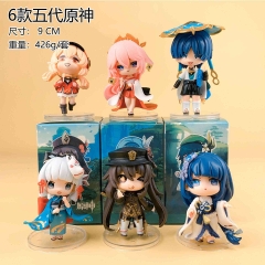 6 Styles 9cm Genshin Impact Cartoon Blind Box Anime PVC Figure Toy