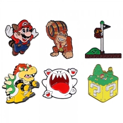 5 Styles Super Mario Bro Anime Alloy Pin Brooch