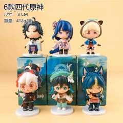 6 Styles 8cm Genshin Impact Cartoon Blind Box Anime PVC Figure Toy