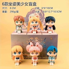 6 Styles 8cm Pretty Soldier Sailor Moon Cartoon Blind Box Anime PVC Figure Toy