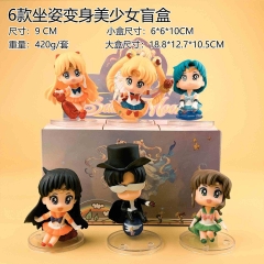 6 Styles 9cm Pretty Soldier Sailor Moon Cartoon Blind Box Anime PVC Figure Toy