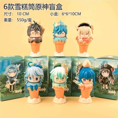 6 Styles 10cm Genshin Impact Cartoon Blind Box Anime PVC Figure Toy