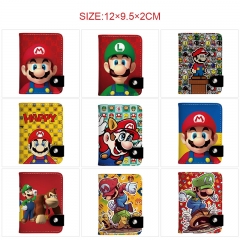 10 Styles Super Mario Bro Cartoon PU Pattern Short Purse Anime Wallet