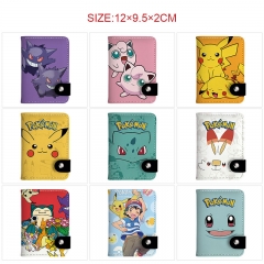 10 Styles Pokemon Cartoon PU Pattern Short Purse Anime Wallet