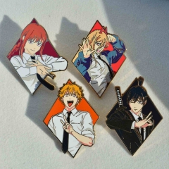 4 Styles 62MM Chainsaw Man Cartoon Pin Anime Alloy Brooch