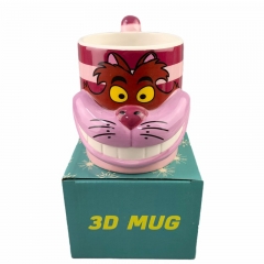 可爱超萌猫咪马克杯柴郡猫 3D立体卡通粉色妙妙猫早餐喝 水牛奶杯