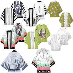 8 Styles Demon Slayer: Kimetsu no Yaiba Cartoon Character Pattern Cosplay Color Printing Haori Cloak Anime Kimono