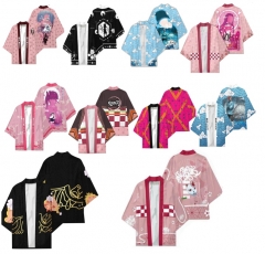 10 Styles Demon Slayer: Kimetsu no Yaiba Cartoon Character Pattern Cosplay Color Printing Haori Cloak Anime Kimono