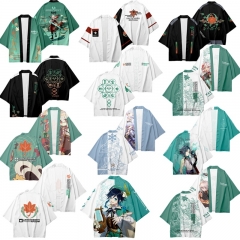 12 Styles Genshin Impact Cartoon Character Pattern Cosplay Color Printing Haori Cloak Anime Kimono