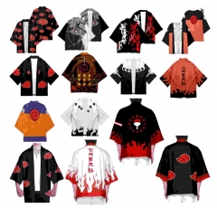 14 Styles Naruto Cartoon Character Pattern Cosplay Color Printing Haori Cloak Anime Kimono