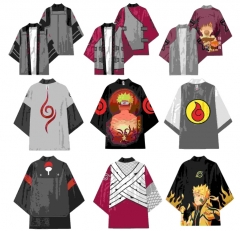 9 Styles Naruto Cartoon Character Pattern Cosplay Color Printing Haori Cloak Anime Kimono