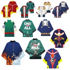 11 Styles My Hero Academia Cartoon Character Pattern Cosplay Color Printing Haori Cloak Anime Kimono