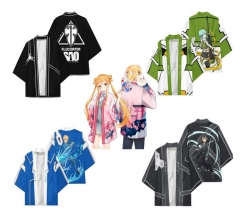 6 Styles Sword Art Online | SAO Cartoon Character Pattern Cosplay Color Printing Haori Cloak Anime Kimono