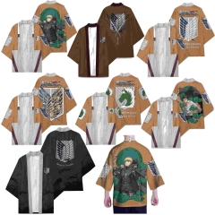 7 Styles Attack on Titan/Shingeki No Kyojin Cartoon Character Pattern Cosplay Color Printing Haori Cloak Anime Kimono