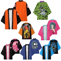 7 Styles Dragon Ball Z Cartoon Character Pattern Cosplay Color Printing Haori Cloak Anime Kimono