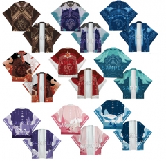 11 Styles Genshin Impact Cartoon Character Pattern Cosplay Color Printing Haori Cloak Anime Kimono