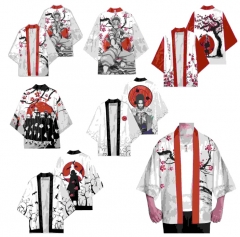 5 Styles Naruto Cartoon Character Pattern Cosplay Color Printing Haori Cloak Anime Kimono