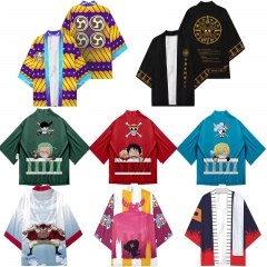 8 Styles One Piece Cartoon Character Pattern Cosplay Color Printing Haori Cloak Anime Kimono