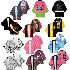 12 Styles Demon Slayer: Kimetsu no Yaiba Cartoon Character Pattern Cosplay Color Printing Haori Cloak Anime Kimono