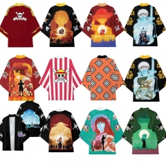 12 Styles One Piece Cartoon Character Pattern Cosplay Color Printing Haori Cloak Anime Kimono
