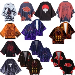 12 Styles Naruto Cartoon Character Pattern Cosplay Color Printing Haori Cloak Anime Kimono