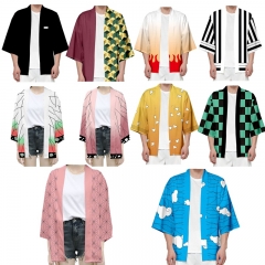 10 Styles Demon Slayer: Kimetsu no Yaiba Cartoon Character Pattern Cosplay Color Printing Haori Cloak Anime Kimono