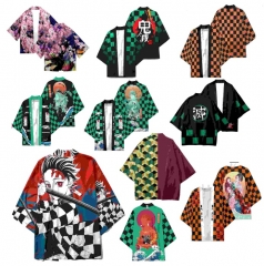 10 Styles Demon Slayer: Kimetsu no Yaiba Cartoon Character Pattern Cosplay Color Printing Haori Cloak Anime Kimono