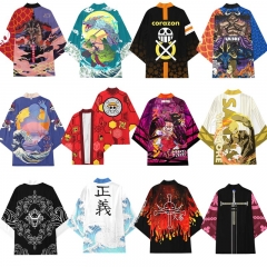 12 Styles One Piece Cartoon Character Pattern Cosplay Color Printing Haori Cloak Anime Kimono