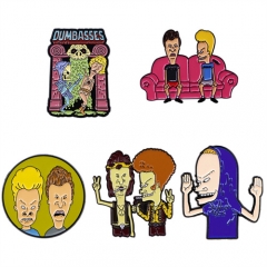 5 Styles Smoking Beavis Anime Alloy Pin Brooch