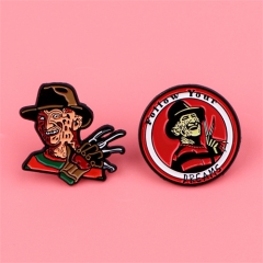 2 Styles A Nightmare on Elm Street Anime Alloy Pin Brooch
