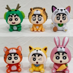 9.8cm 6pcs/set Crayon Shin-chan Cartoon Anime PVC Figure