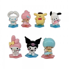 6.8-7.5cm 7pcs/set Sanrio My Melody Kuromi Cartoon Anime PVC Figure