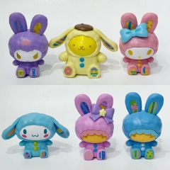 6-9cm 6pcs/set Sanrio My Melody Kuromi Cartoon Anime PVC Figure