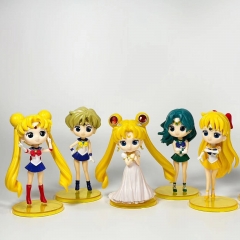 8.5*10cm 6pcs/set Pretty Soldier Sailor Moon Cartoon Anime PVC Figure