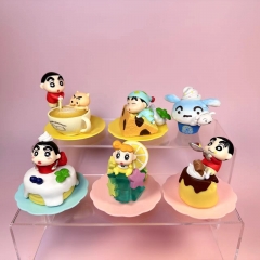 7.5cm 6pcs/set Crayon Shin-chan Cartoon Surprise Blind Box Anime PVC Figure