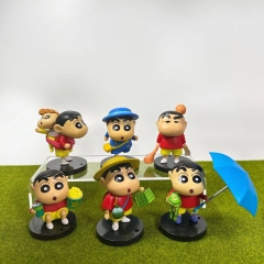 10cm 6pcs/set Crayon Shin-chan Cartoon Anime PVC Figure
