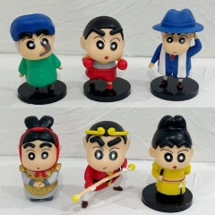10cm 6pcs/set Crayon Shin-chan Cartoon Anime PVC Figure
