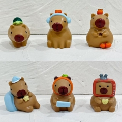 4.5-6cm 6pcs/set Kapibarasan Cartoon Anime PVC Figure