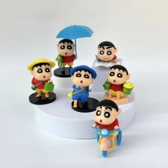 7.8cm 6pcs/set Crayon Shin-chan Cartoon Anime PVC Figure