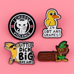 4 Styles Ducks and Owls Anime Alloy Pin Brooch