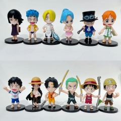7-8cm 12pcs/set One Piece Cartoon Anime PVC Figure