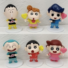9.5cm 6pcs/set Crayon Shin-chan Cartoon Anime PVC Figure