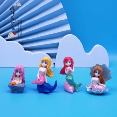 4pcs/set Mermaid Cartoon Anime PVC Figure
