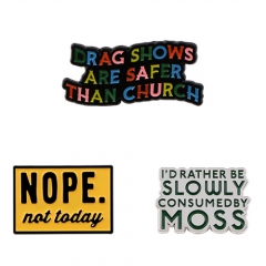 3 Styles English Quotes Anime Alloy Pin Brooch