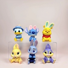 8-10cm 6pcs/set Winnie the Pooh Lilo & Stitch Cartoon Anime PVC Figure
