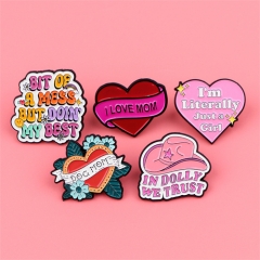 5 Styles Love Hat Quotes Anime Alloy Pin Brooch