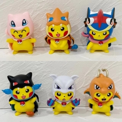 8-9cm 6pcs/set Pokemon Cartoon Anime PVC Figure