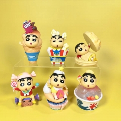 6款时间小新手办盲盒卡通动漫蜡笔小新公仔潮玩模型车载桌面摆件