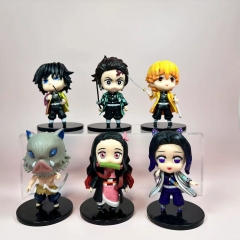 9-11cm 6pcs/set Demon Slayer: Kimetsu no Yaiba Cartoon Anime PVC Figure